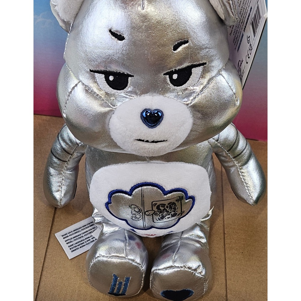 Care Bears Wicked Tin Man Silver Metallic Plush Toy Basic Fun 2025 New with Tags